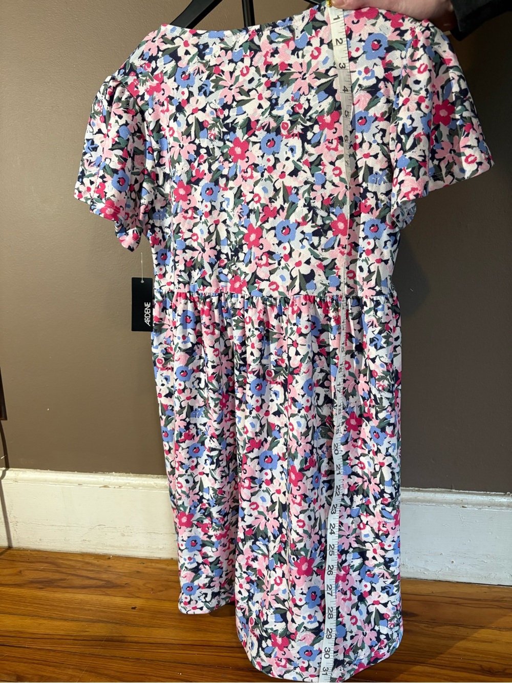 Ardene Pink and Blue Floral V-Neck Dress Size Small NWT - Picture 8 of 14